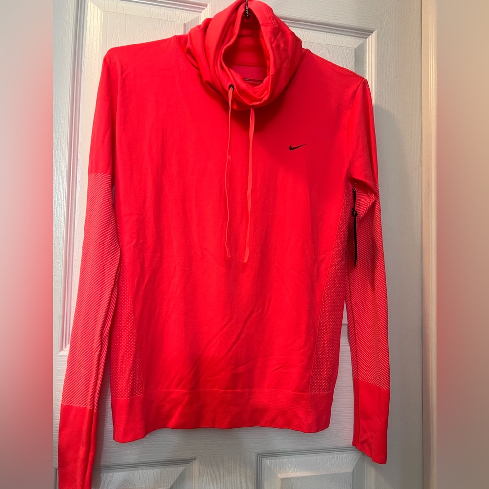 NWT Nike DriFit Neon Pink Cowl Neck Top Women’s Medium